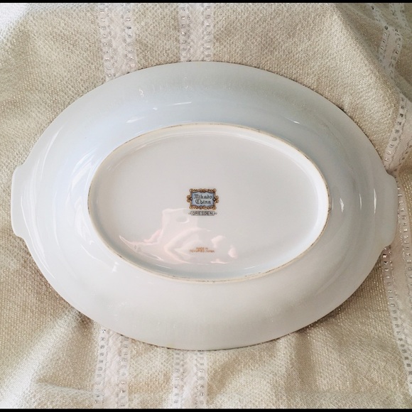 Mikado China Dresden pattern 10” Oval Vegetable Bowl Made In Occupied Japan - Picture 3 of 9